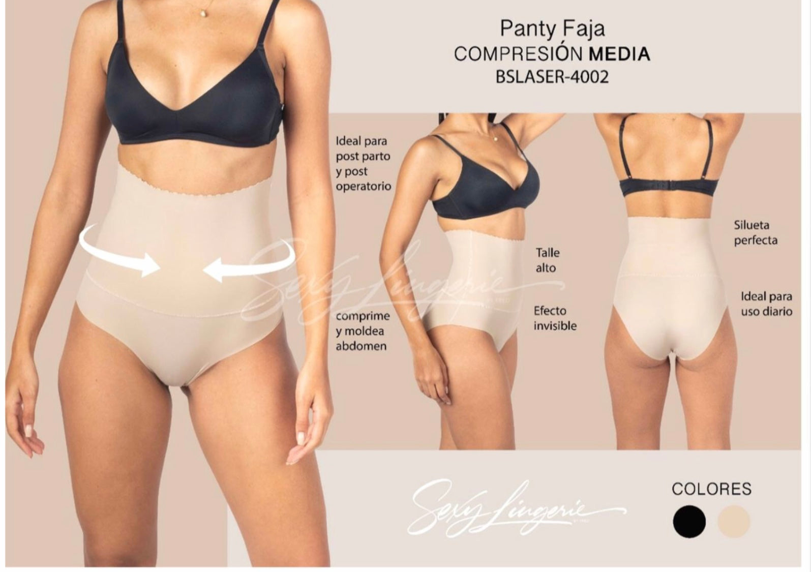 Columbian Pant Faja Short- High Waist Smart Compression Shape Contouring Fabric