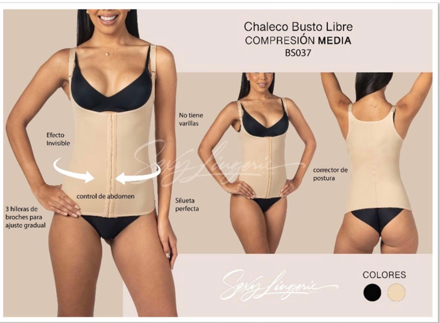 Columbian Free Bust Vest Faja Compression Shapewear